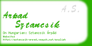 arpad sztancsik business card